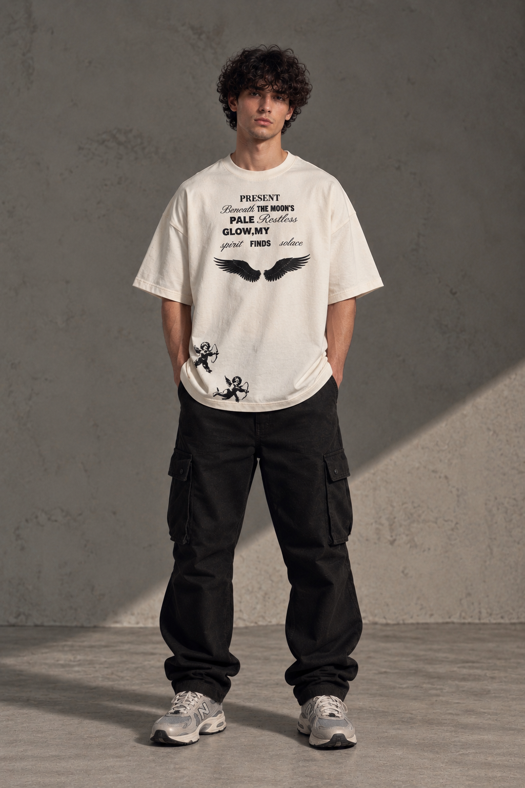 404 Angel white Oversized T-shirt