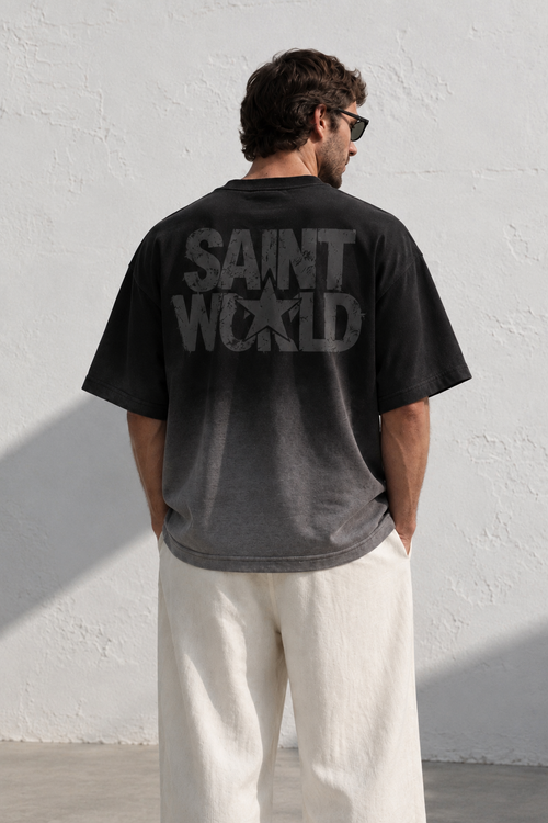 Black Ombre Boxy Fit T-shirt