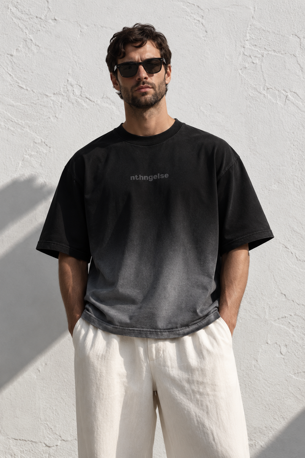 Black Ombre Boxy Fit T-shirt