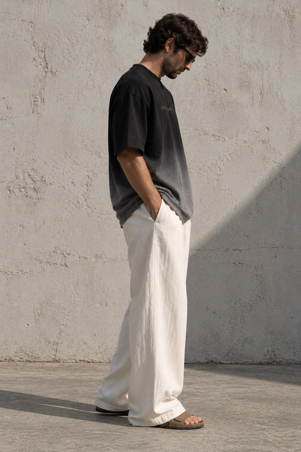 Black Ombre Boxy Fit T-shirt