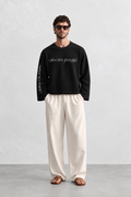 Black Waffle Knit T-shirt